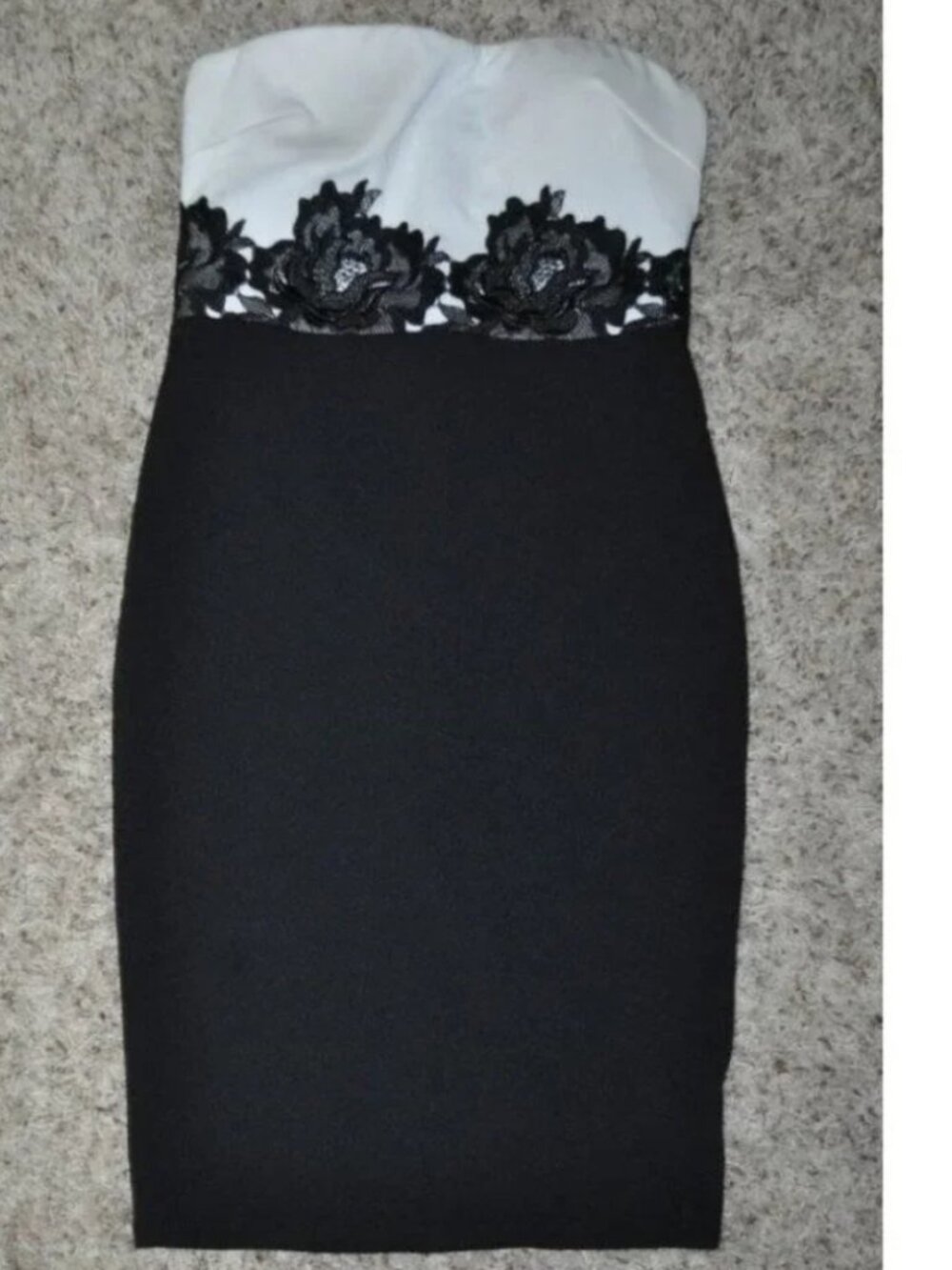 Love Culture Sheath Dress Jr L Black White Strapless Stretch Bodycon Teen Girls